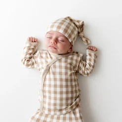 New Kyte Baby Take Me Home Set with Cap in Gingham Bisque