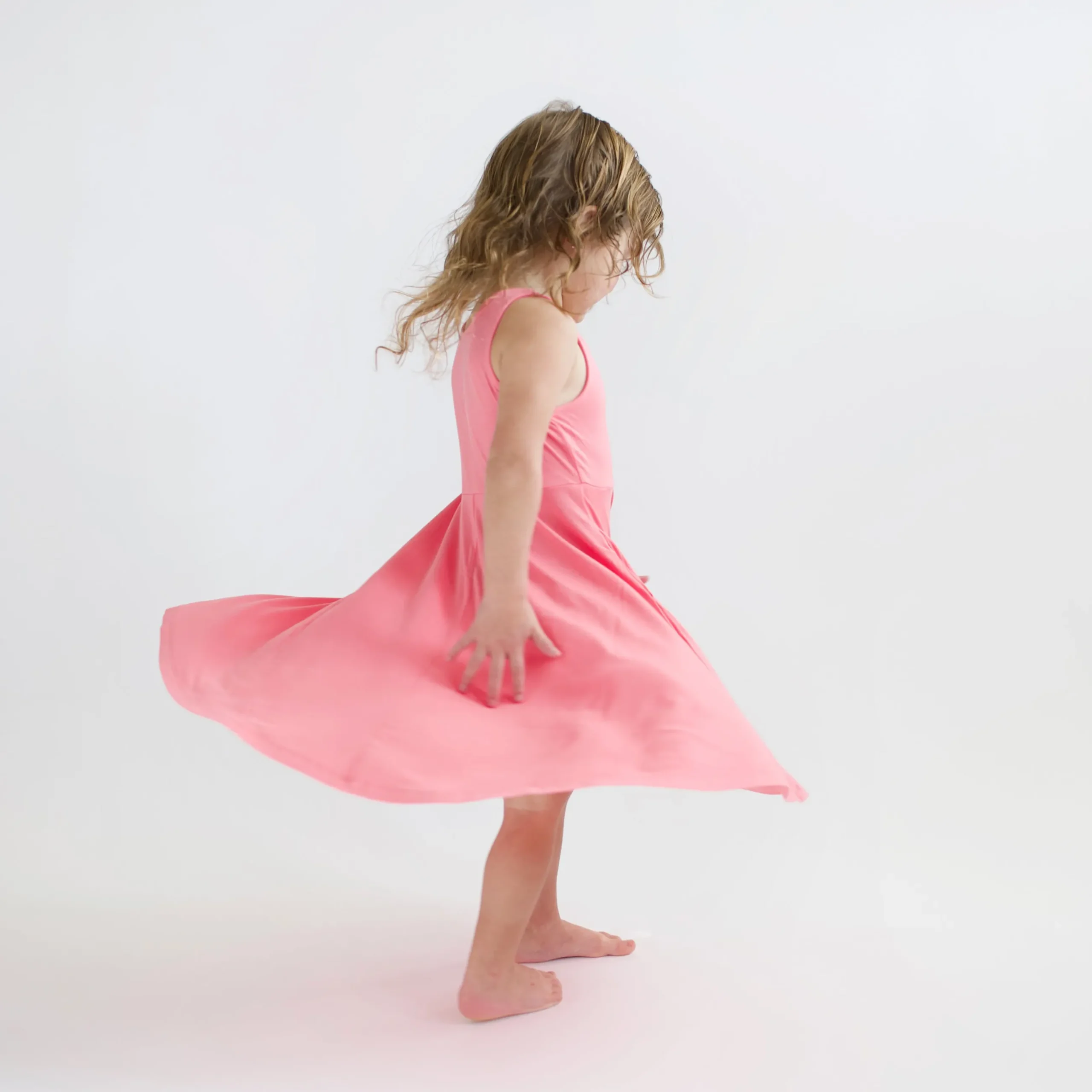 New Kyte Baby Tank Twirl Dress in Guava