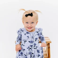 Hot Kyte Baby Tiny Nylon Bow in Midnight