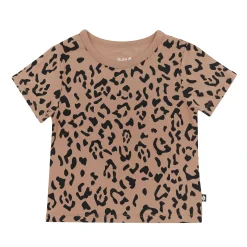 Hot Kyte Baby Toddler Basic Tee in Latte Leopard