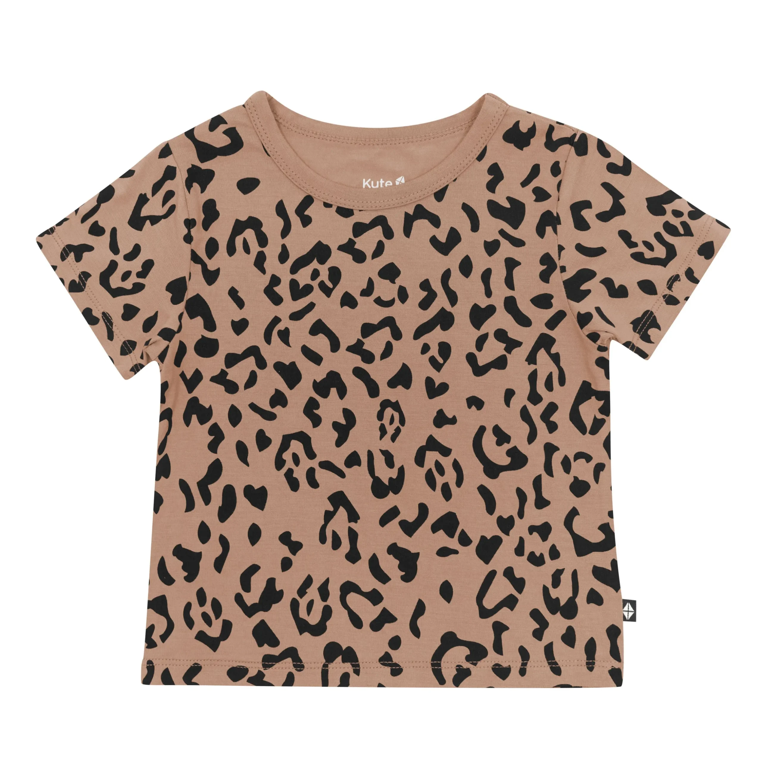 Hot Kyte Baby Toddler Basic Tee in Latte Leopard