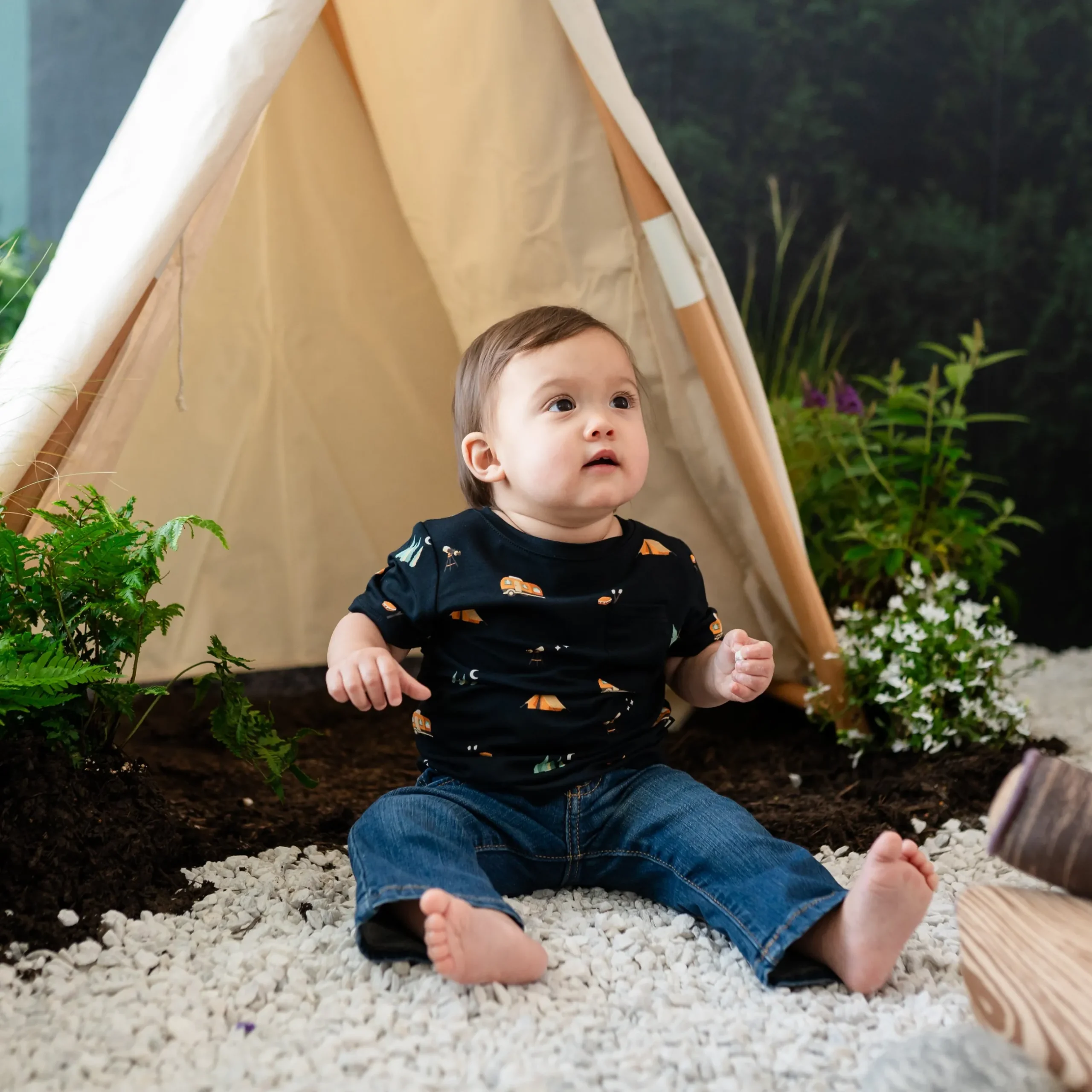 Clearance Kyte Baby Toddler Crew Neck Tee in Under the Stars