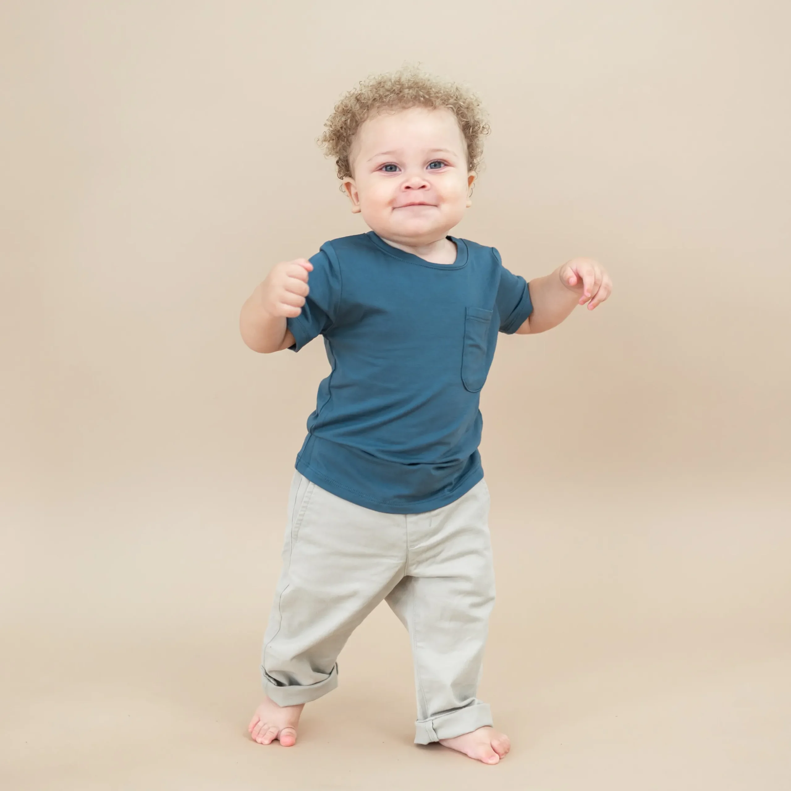 Kyte Baby Toddler Crew Neck Tee in Atlantic