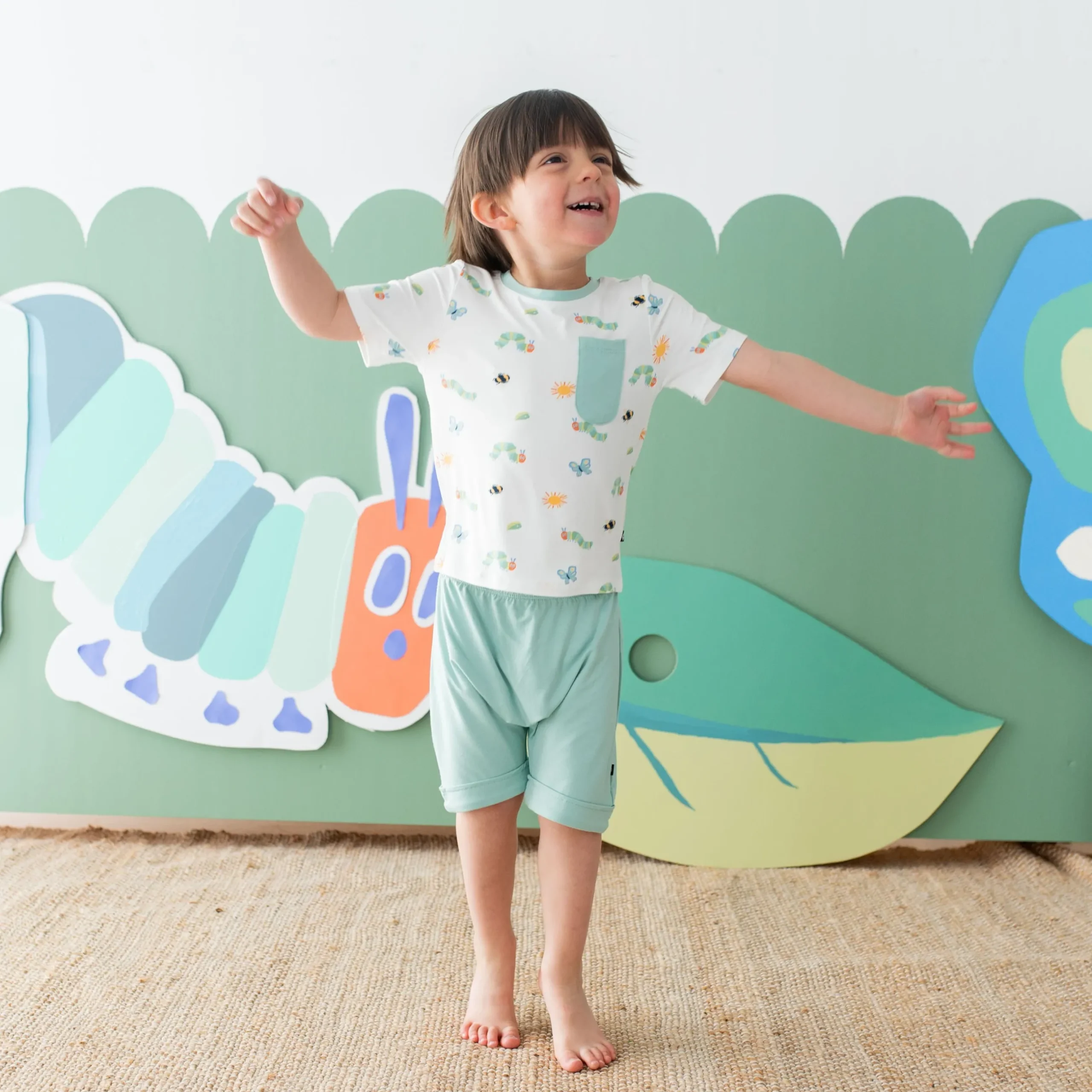 Hot Kyte Baby Toddler Crew Neck Tee in The Very Hungry Caterpillar™ and Friends