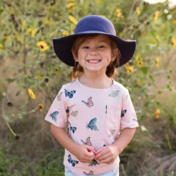 New Kyte Baby Toddler Crew Neck Tee in Blush Butterfly
