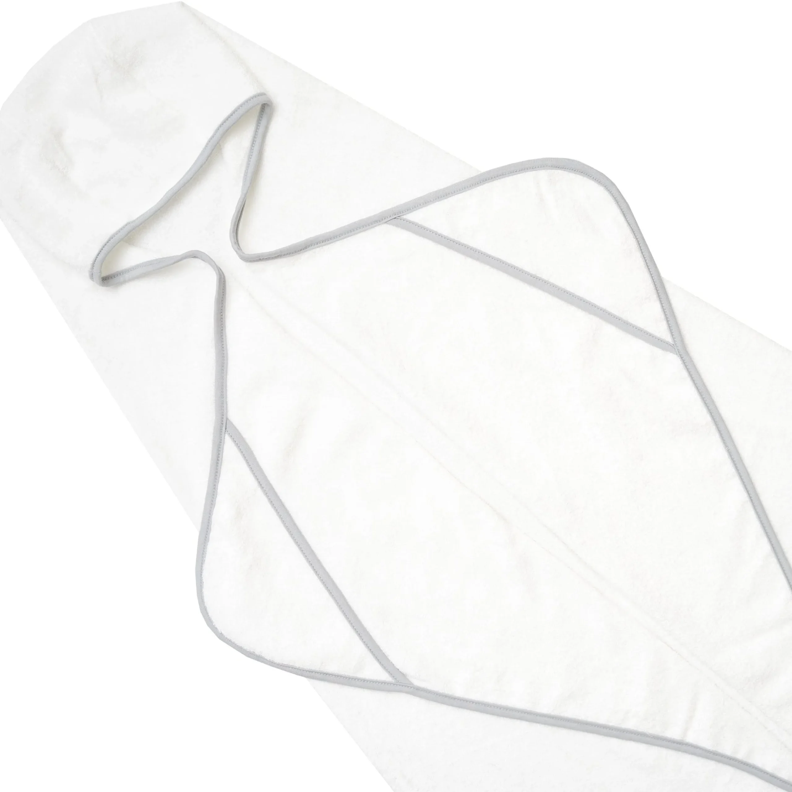 Hot Kyte Baby Toddler Hooded Bath Towel in Cloud with Storm Trim