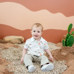 Sale Kyte Baby Toddler Short Sleeve Polo in Road Trip
