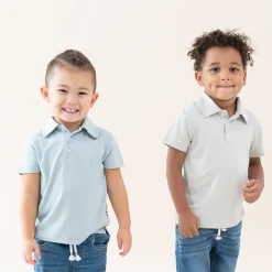 Online Kyte Baby Toddler Short Sleeve Polo in Fog