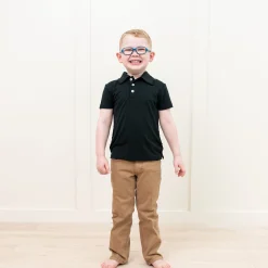 New Kyte Baby Toddler Short Sleeve Polo in Midnight