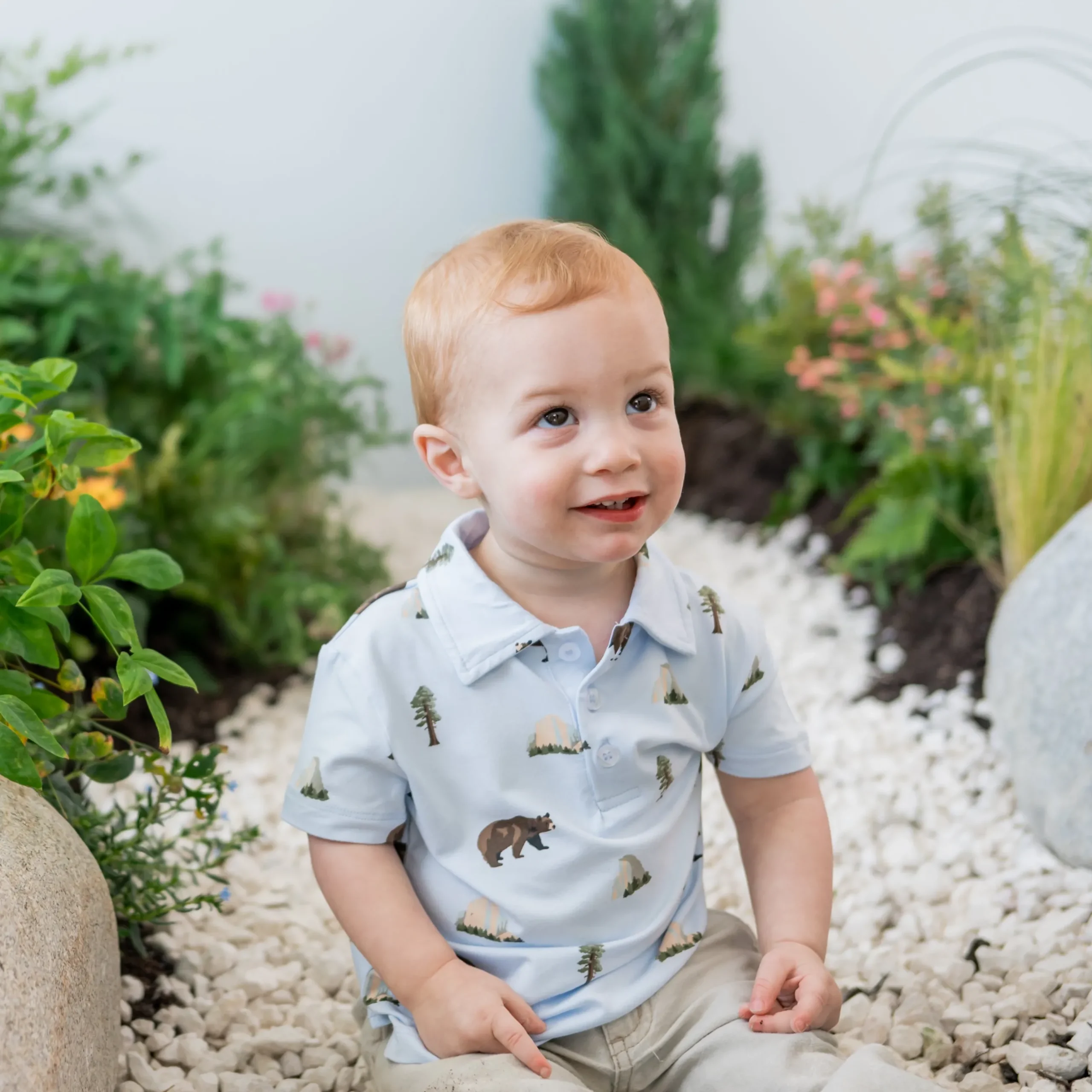 Outlet Kyte Baby Toddler Short Sleeve Polo in Yosemite