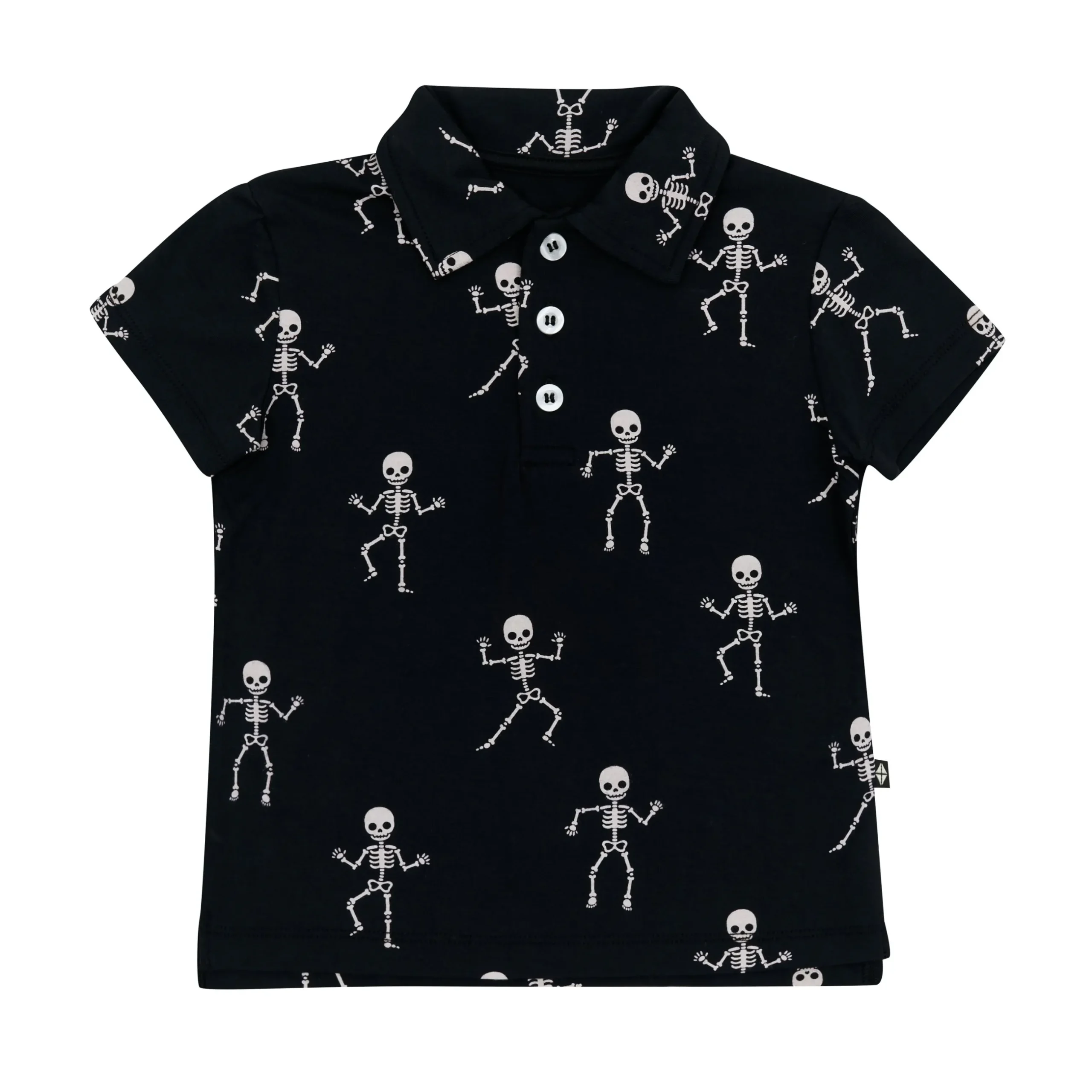 Hot Kyte Baby Toddler Short Sleeve Polo in Skeleton