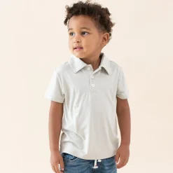 Discount Kyte Baby Toddler Short Sleeve Polo in Oat