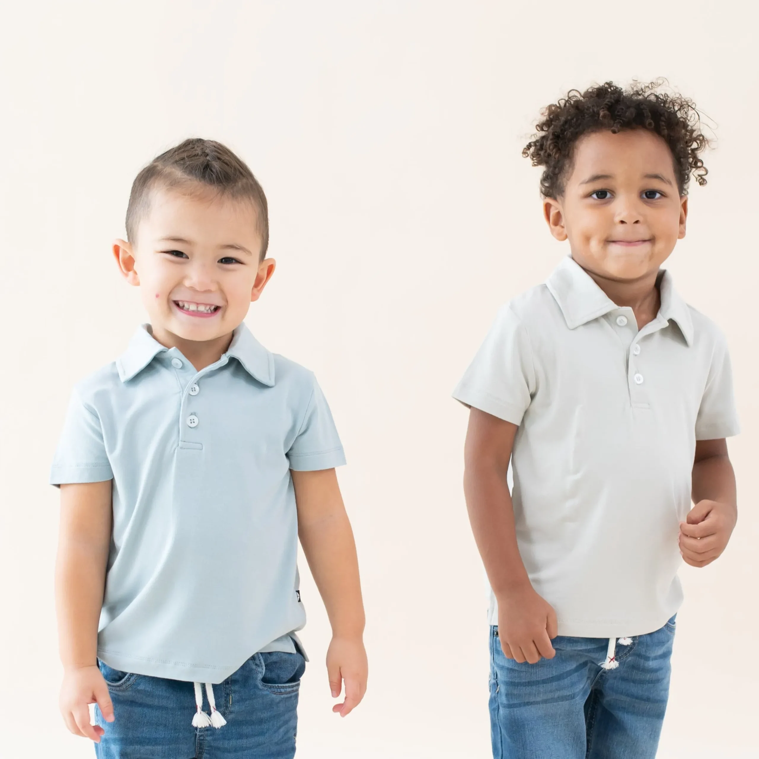 Discount Kyte Baby Toddler Short Sleeve Polo in Oat
