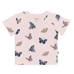 Best Kyte Baby Toddler V-Neck Tee in Blush Butterfly