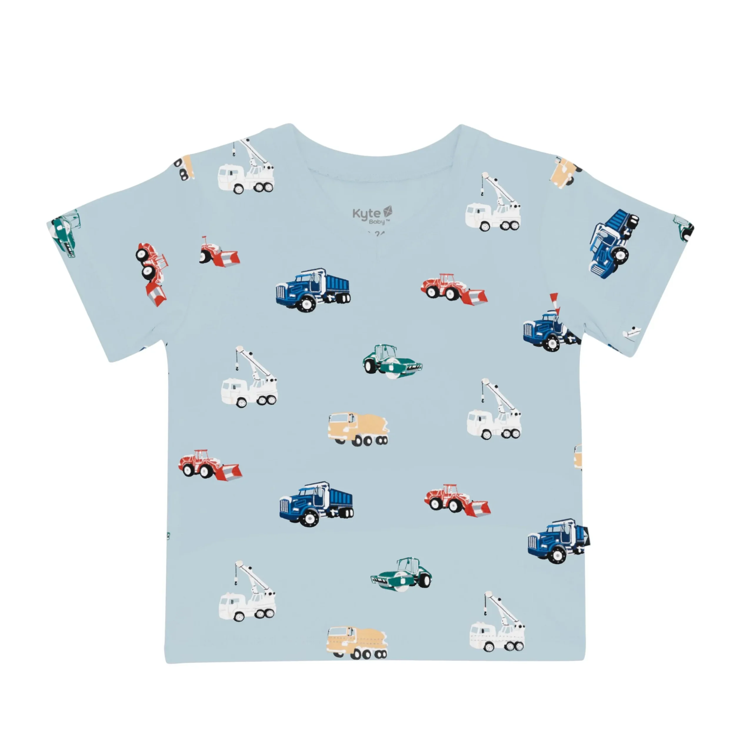 New Kyte Baby Toddler V-Neck Tee in Construction