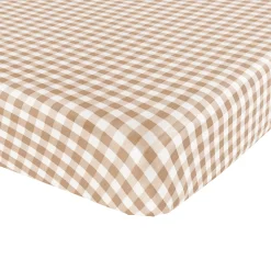 Clearance Kyte Baby Twin Sheet in Gingham Bisque