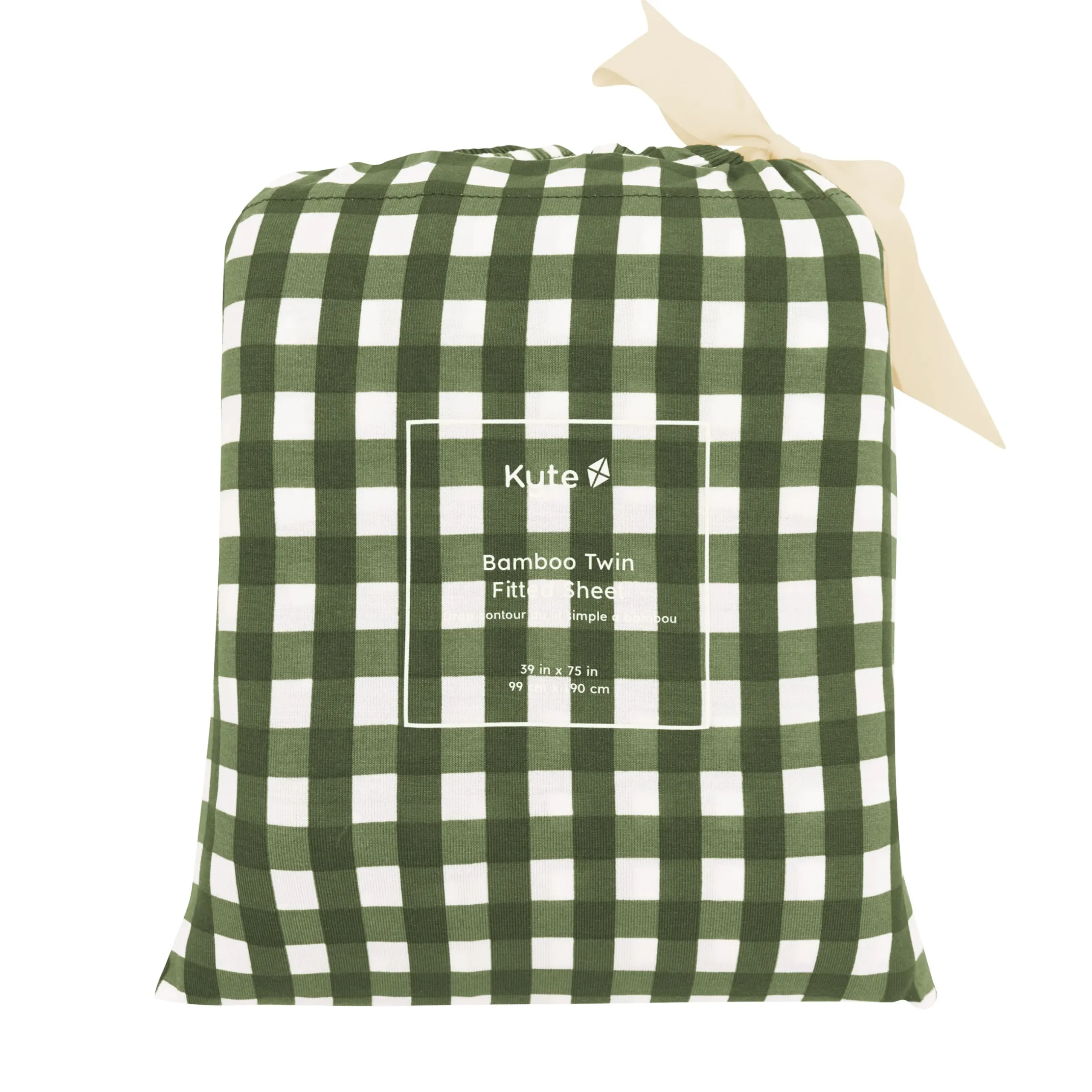 Kyte Baby Twin Sheet in Gingham Fir