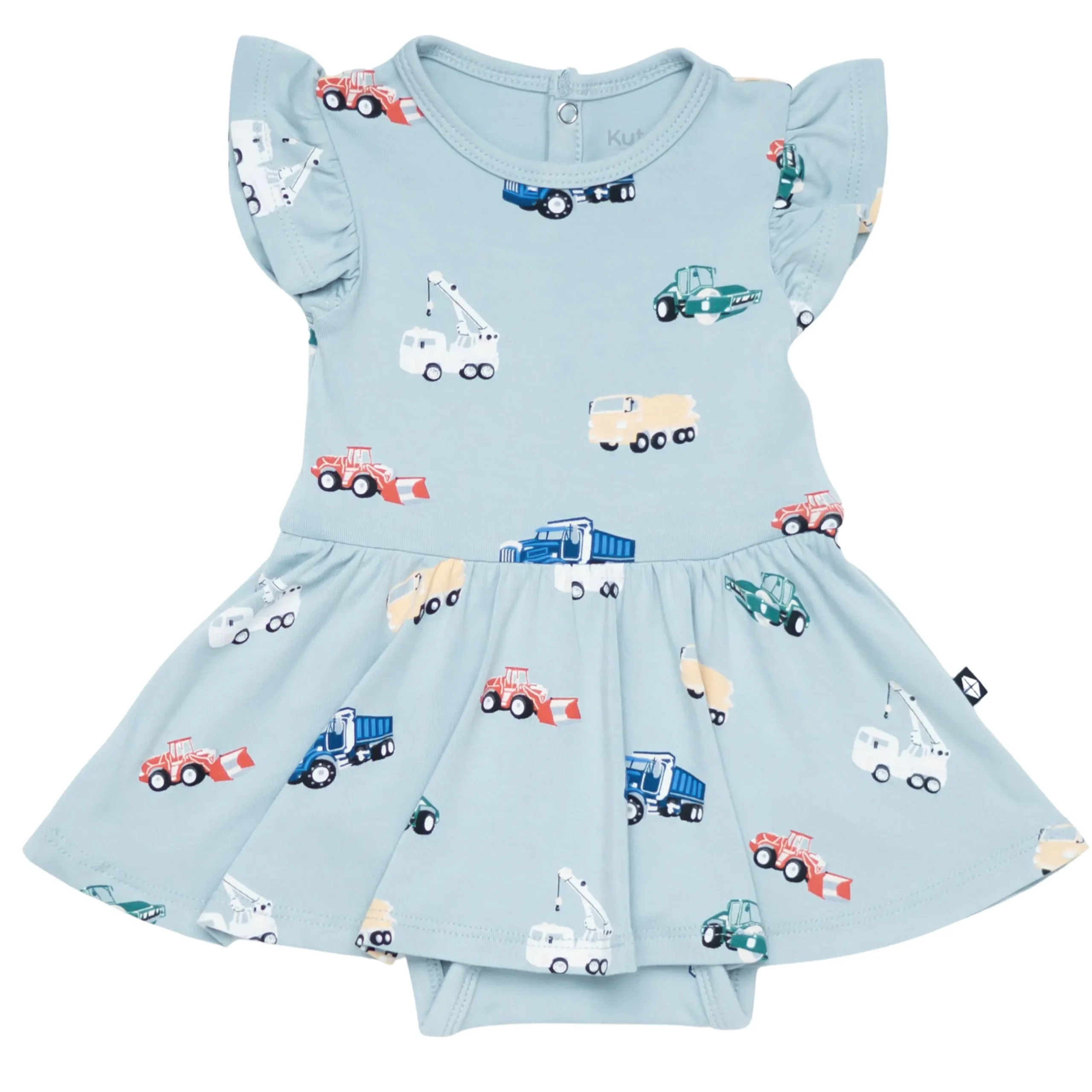 Hot Kyte Baby Twirl Bodysuit Dress in Construction