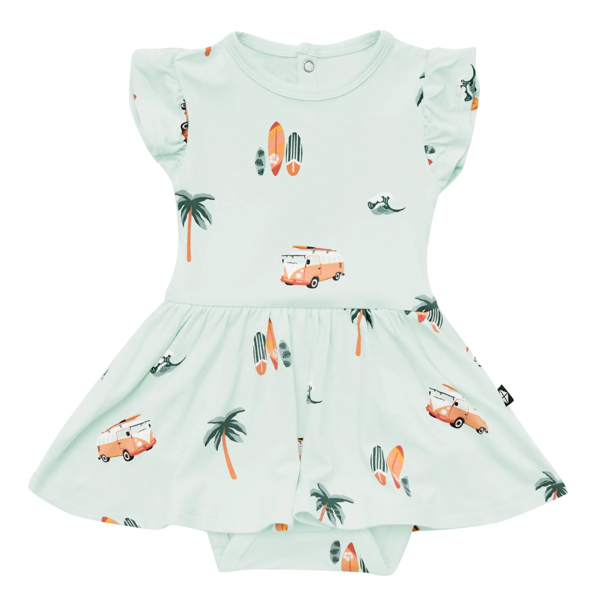 Discount Kyte Baby Twirl Bodysuit Dress in Dew Surf