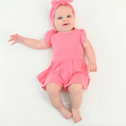 Best Kyte Baby Twirl Bodysuit Dress in Guava