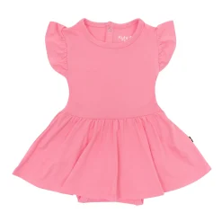 Best Kyte Baby Twirl Bodysuit Dress in Guava