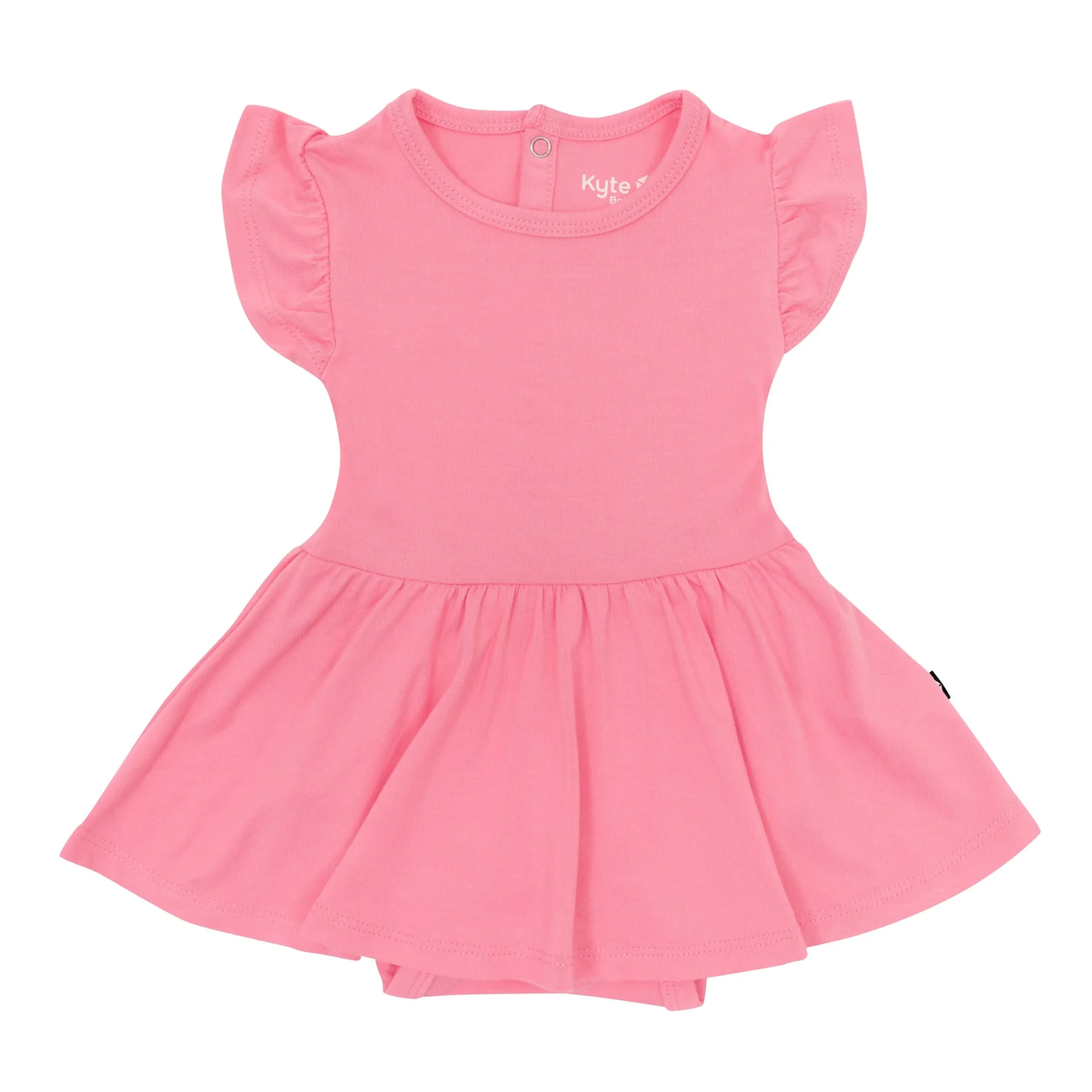 Best Kyte Baby Twirl Bodysuit Dress in Guava