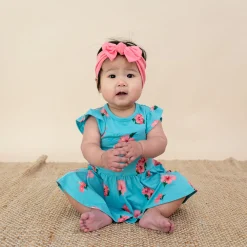 Sale Kyte Baby Twirl Bodysuit Dress in Hibiscus