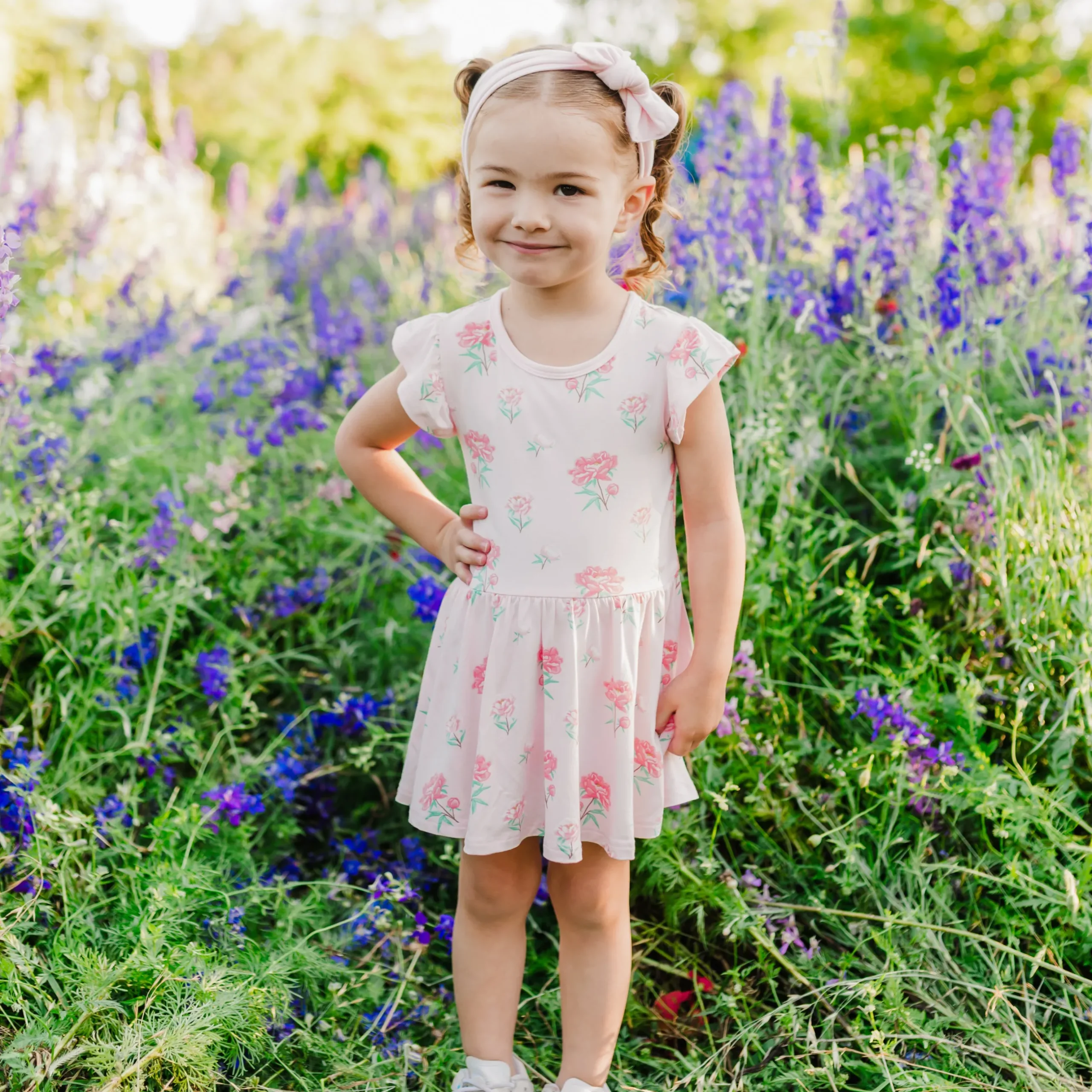 Best Kyte Baby Twirl Bodysuit Dress in Sakura Peony