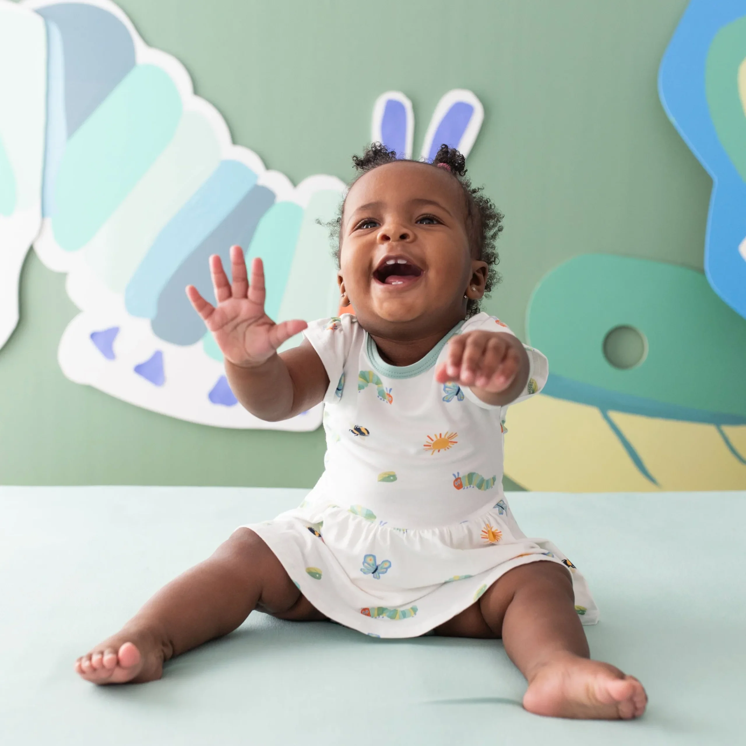 Kyte Baby Twirl Bodysuit Dress in The Very Hungry Caterpillar™ and Friends
