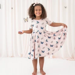 Best Kyte Baby Twirl Dress in Blush Butterfly