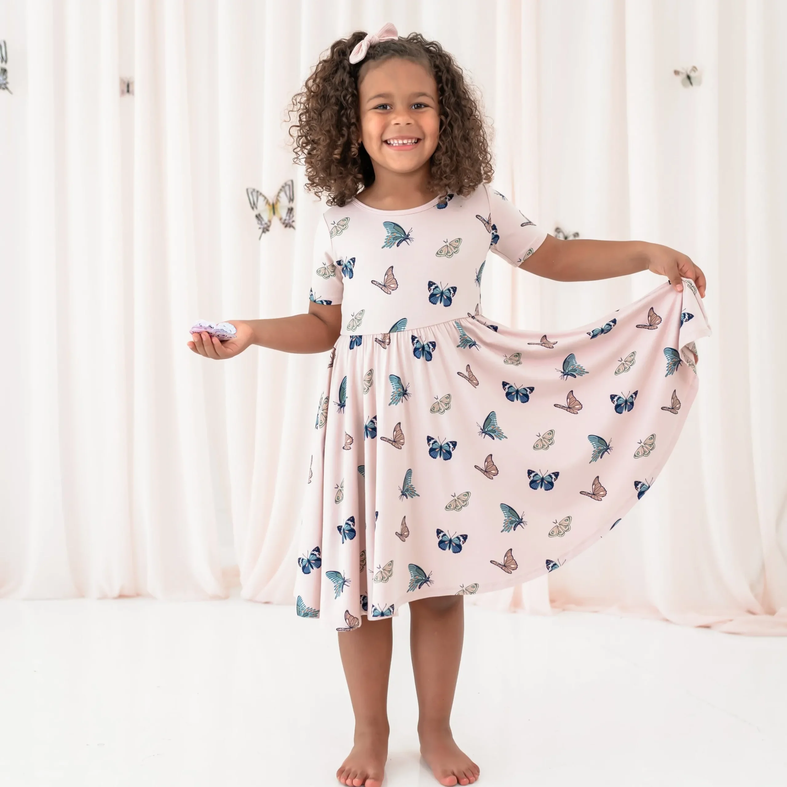 Best Kyte Baby Twirl Dress in Blush Butterfly
