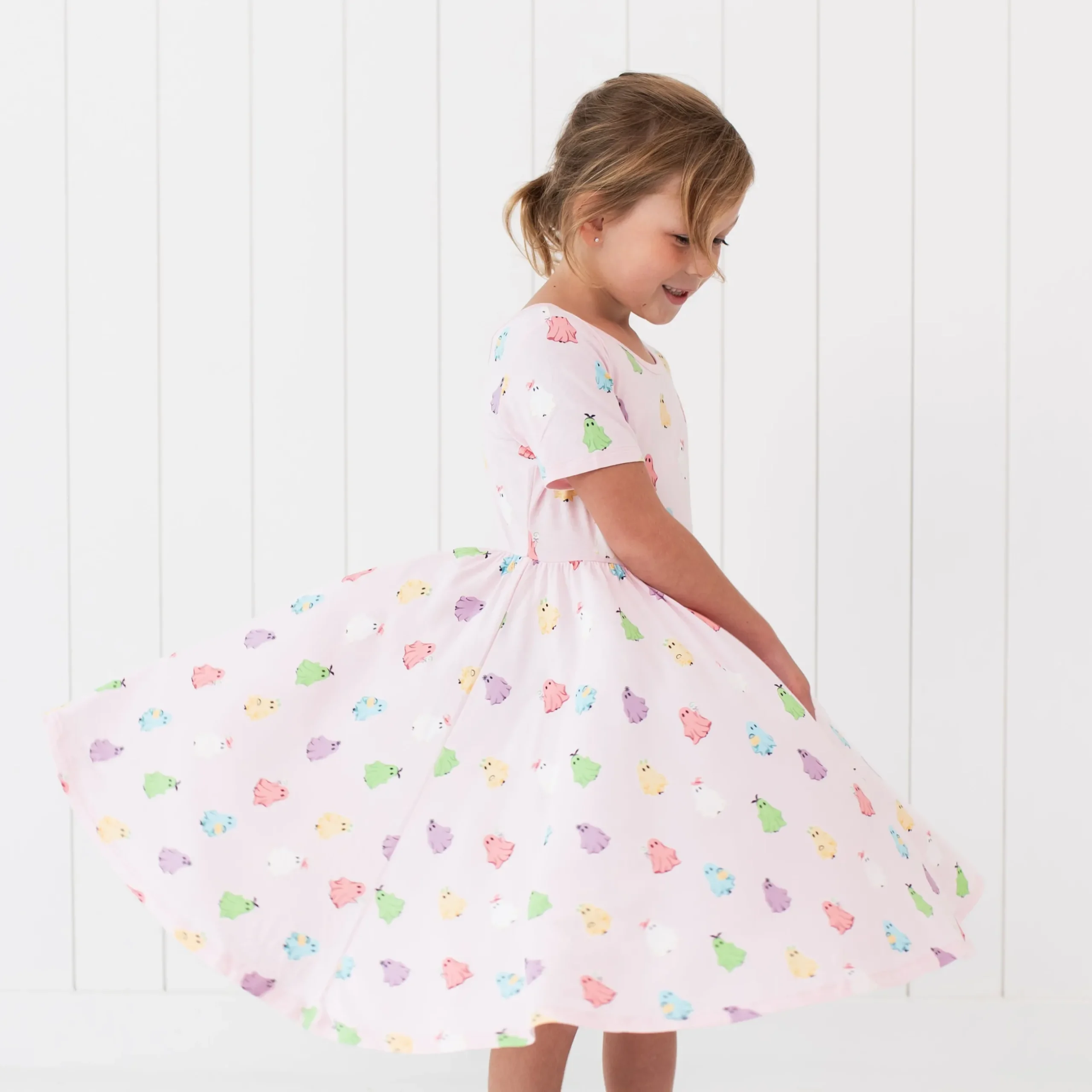 New Kyte Baby Twirl Dress in Pastel Ghost