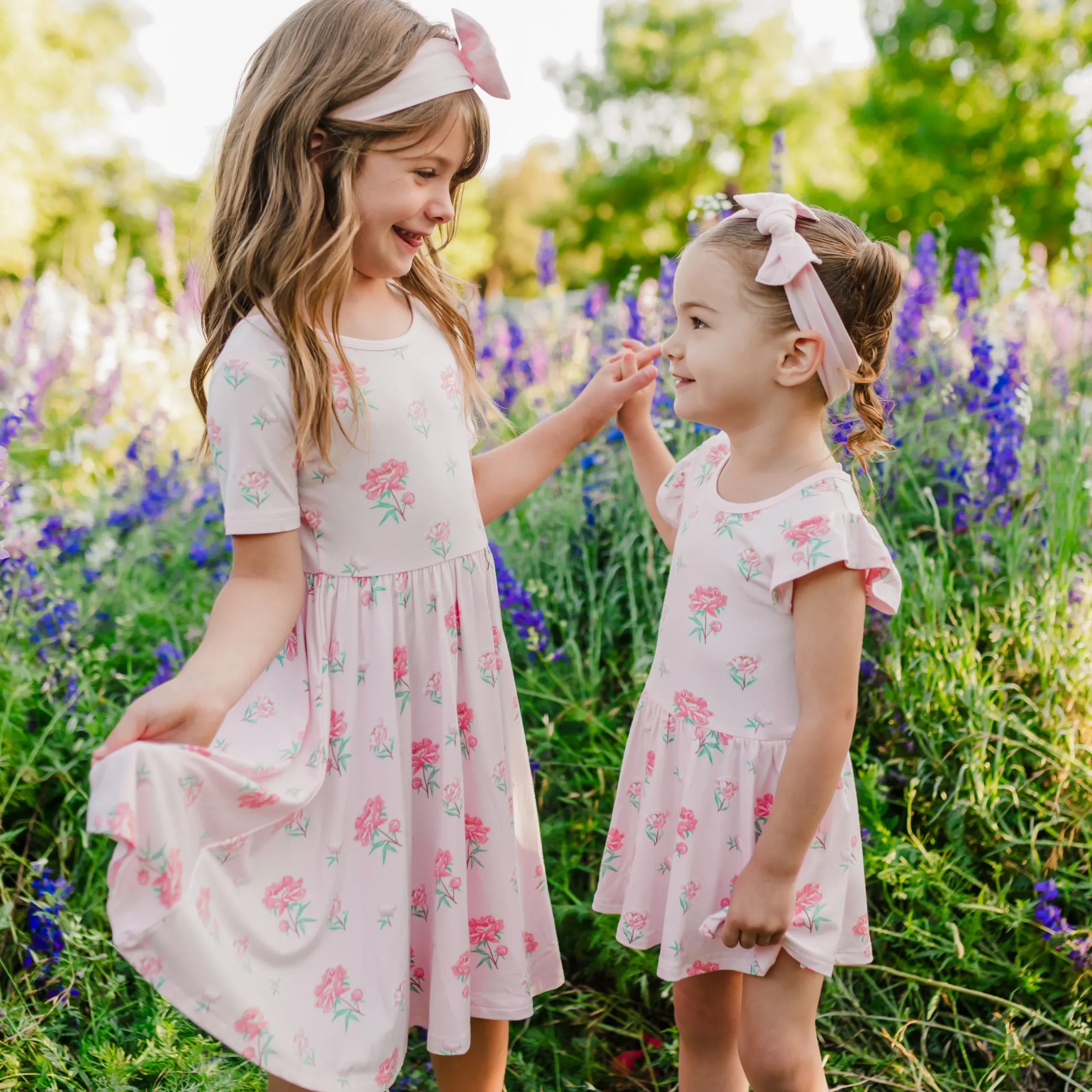 New Kyte Baby Twirl Dress in Sakura Peony