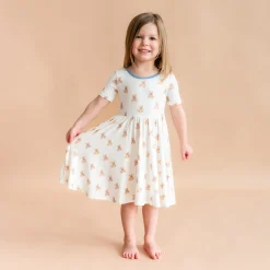 Hot Kyte Baby Twirl Dress in Teddy Bear