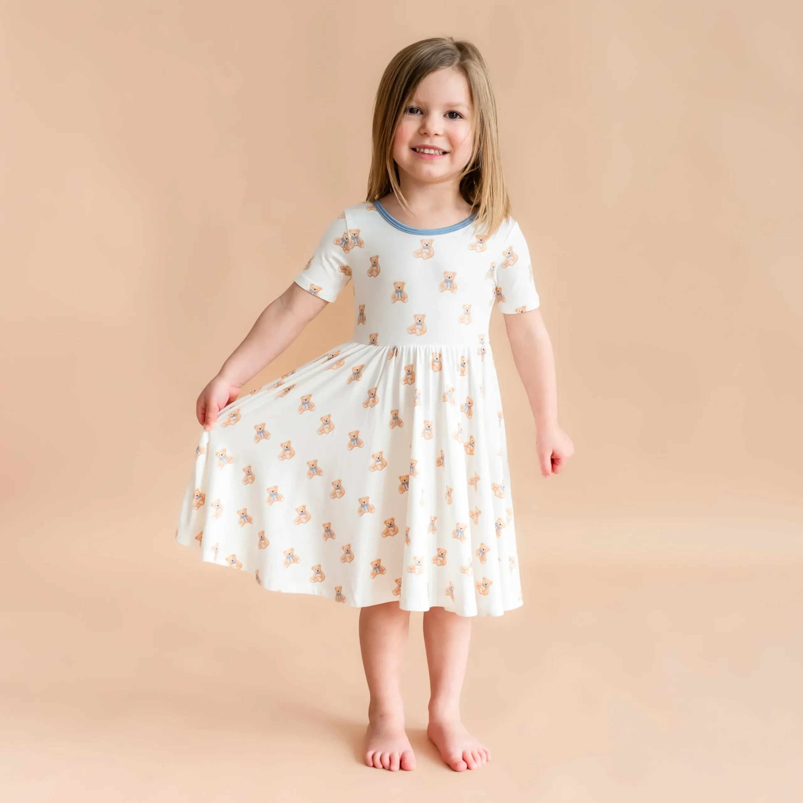 Hot Kyte Baby Twirl Dress in Teddy Bear
