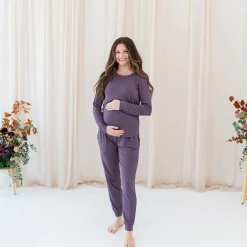 Hot Kyte Baby Women's Jogger Pajama Set in Currant