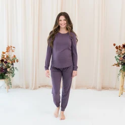 Hot Kyte Baby Women's Jogger Pajama Set in Currant