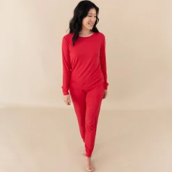 Clearance Kyte Baby Women's Jogger Pajama Set in Cardinal