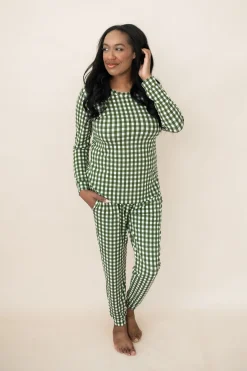Kyte Baby Women's Jogger Pajama Set in Gingham Fir