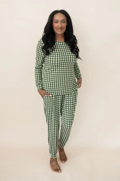 Kyte Baby Women's Jogger Pajama Set in Gingham Fir