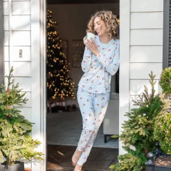 Online Kyte Baby Women's Jogger Pajama Set in Vintage Santa
