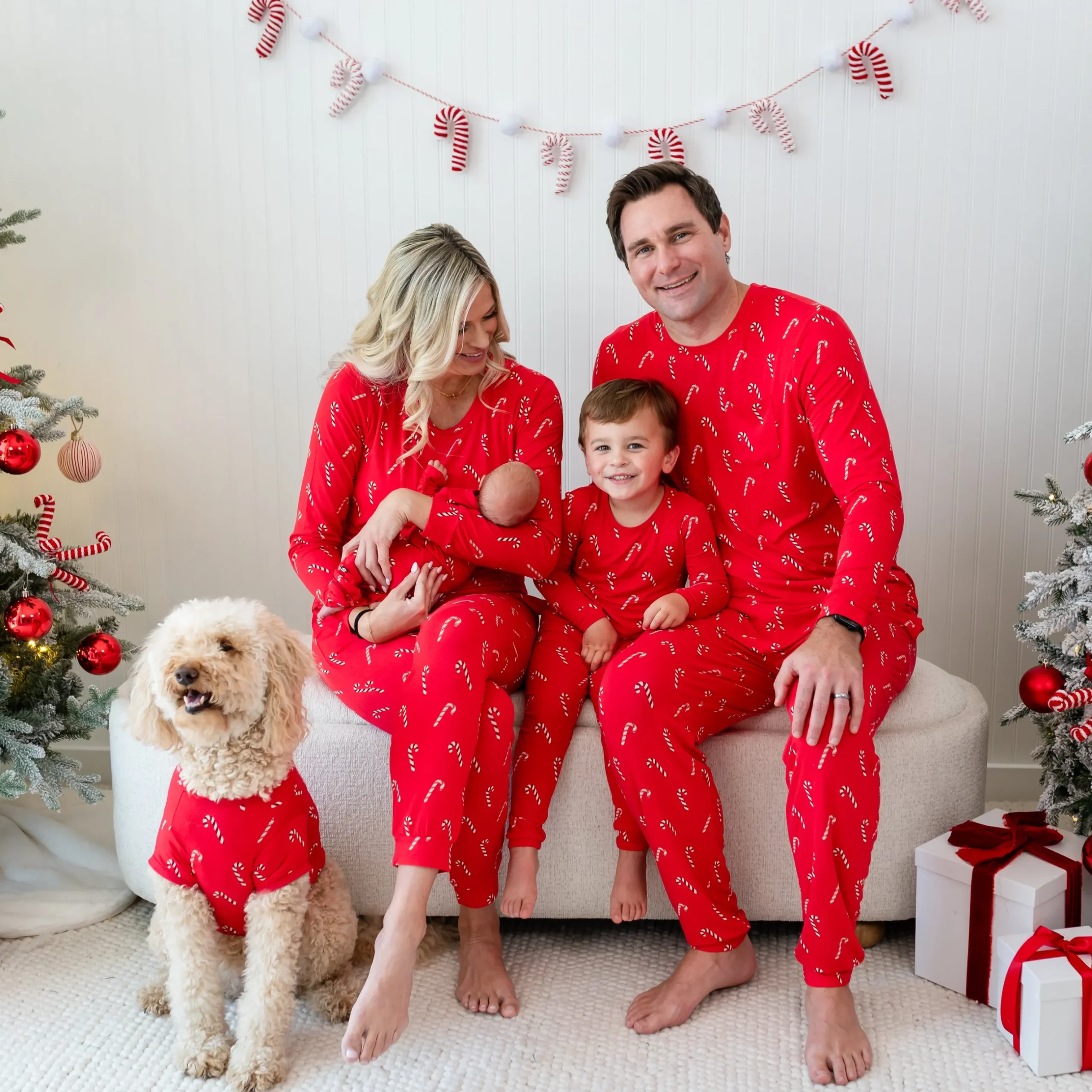 New Kyte Baby Women's Jogger Pajama Set in Candy Cane
