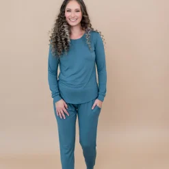 Best Kyte Baby Women's Jogger Pajama Set in Atlantic