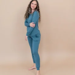 Best Kyte Baby Women's Jogger Pajama Set in Atlantic