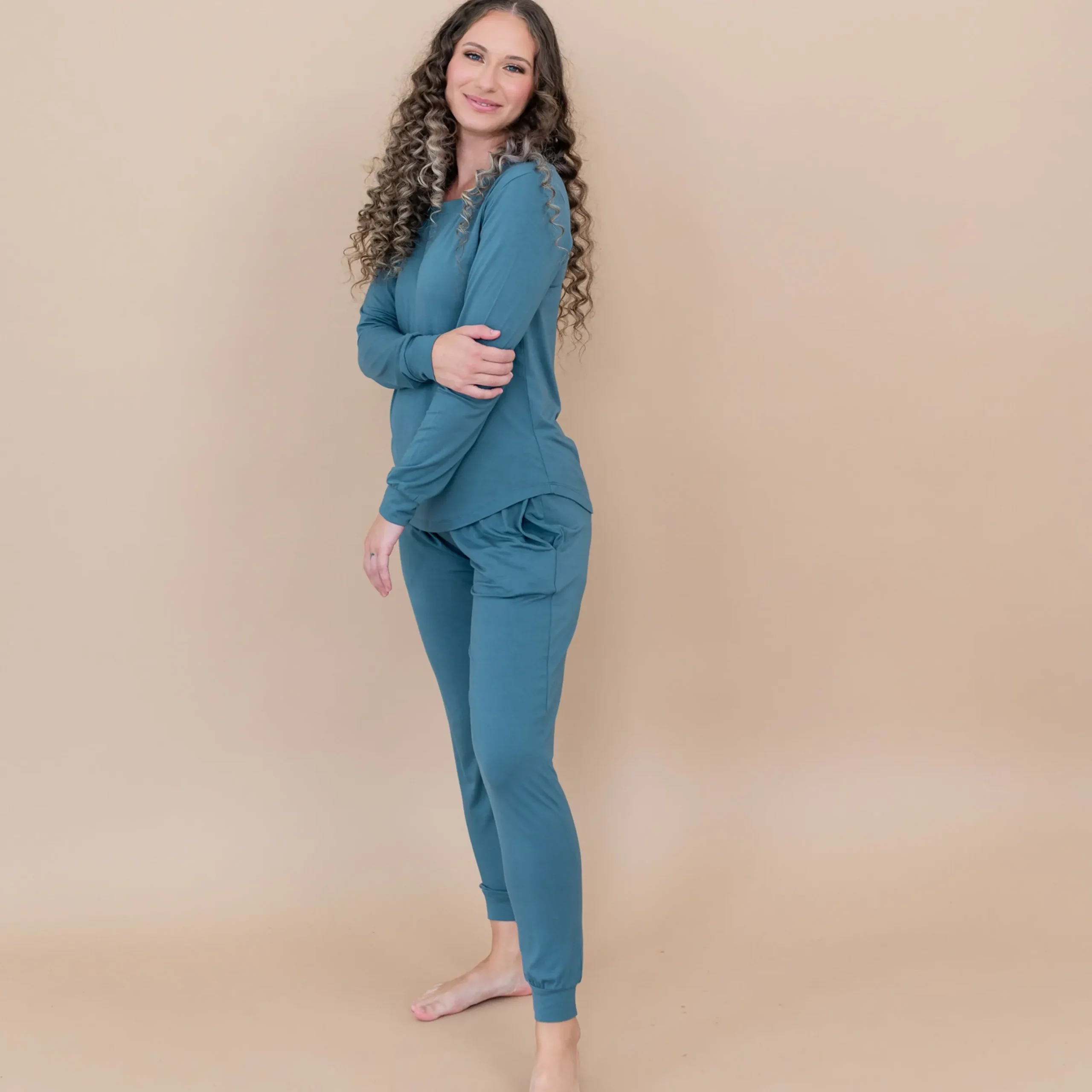 Best Kyte Baby Women's Jogger Pajama Set in Atlantic