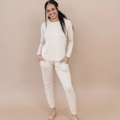 Kyte Baby Women's Jogger Pajama Set in Bisque