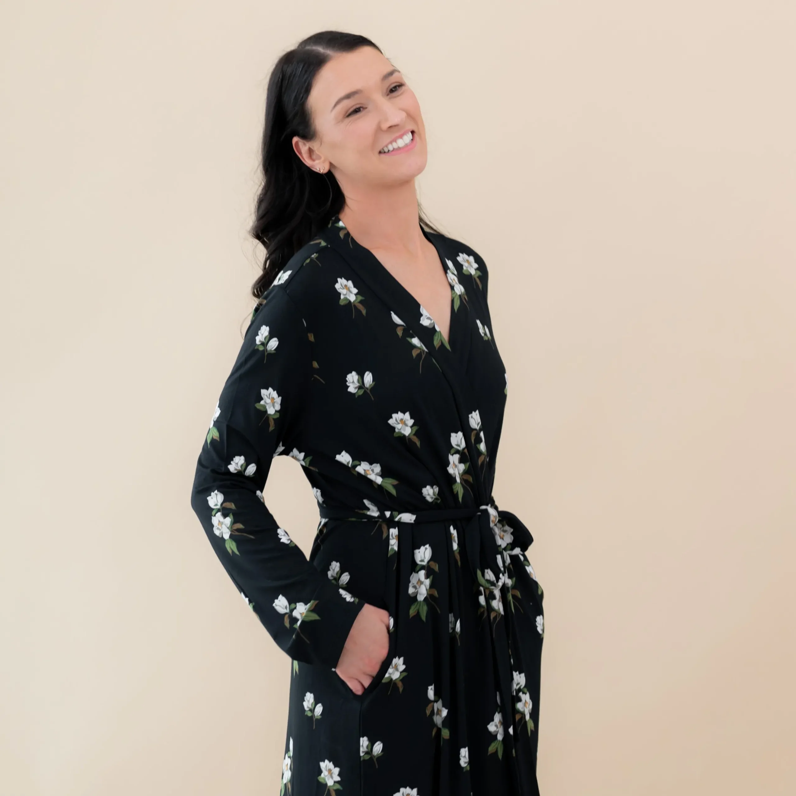 Hot Kyte Baby Women’s Lounge Robe in Big Midnight Magnolia