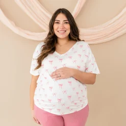 Kyte Baby Women’s Relaxed Fit V-Neck in Bow