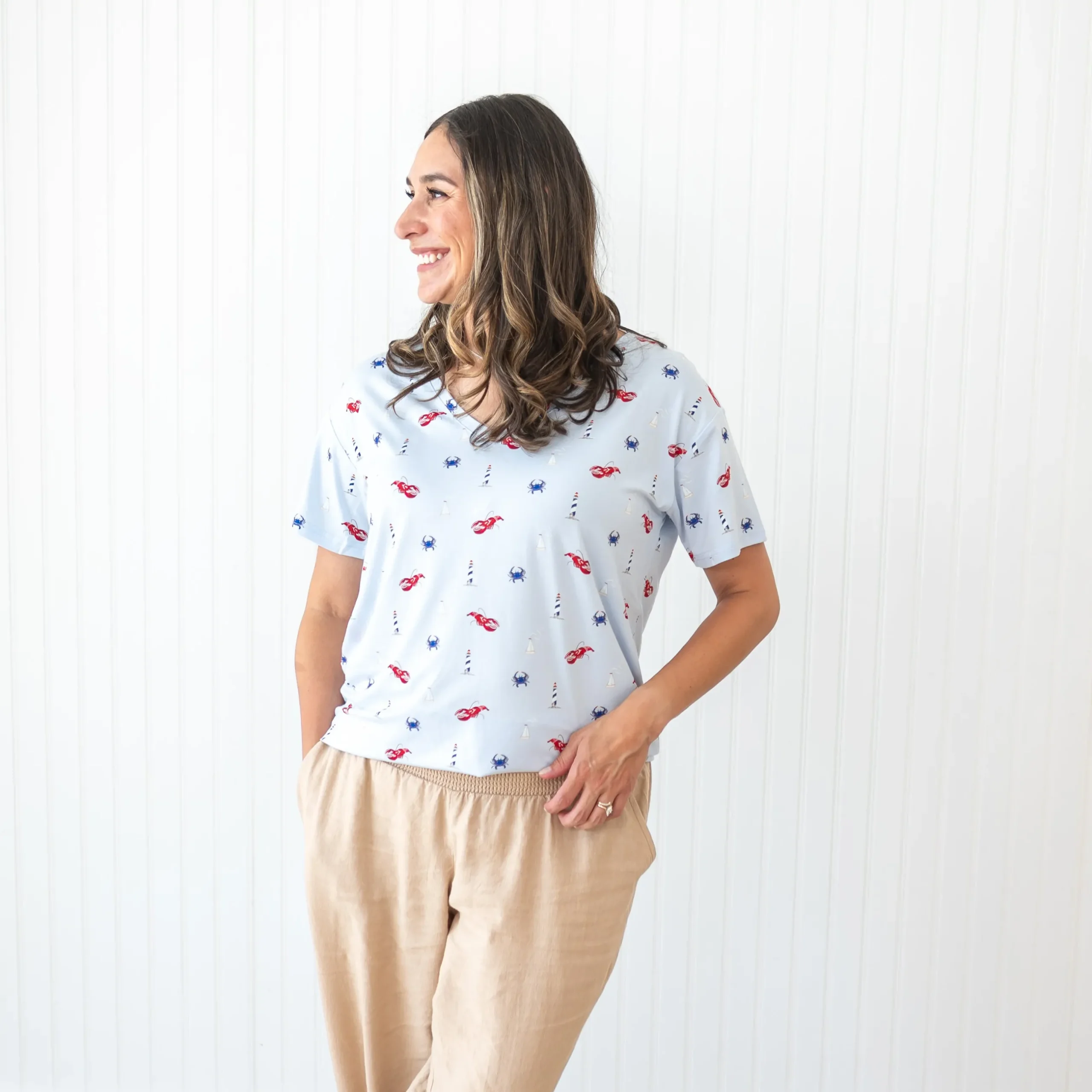 Sale Kyte Baby Women's Relaxed Fit V-Neck in Harbor