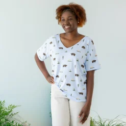 Sale Kyte Baby Women's Relaxed Fit V-Neck in Yosemite